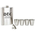 8 Oz. Flask Set w/ Funnel & 4 Cups